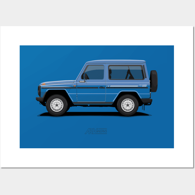 Mercedes 240 GD SWB (W460) Blue Wall Art by ARVwerks
